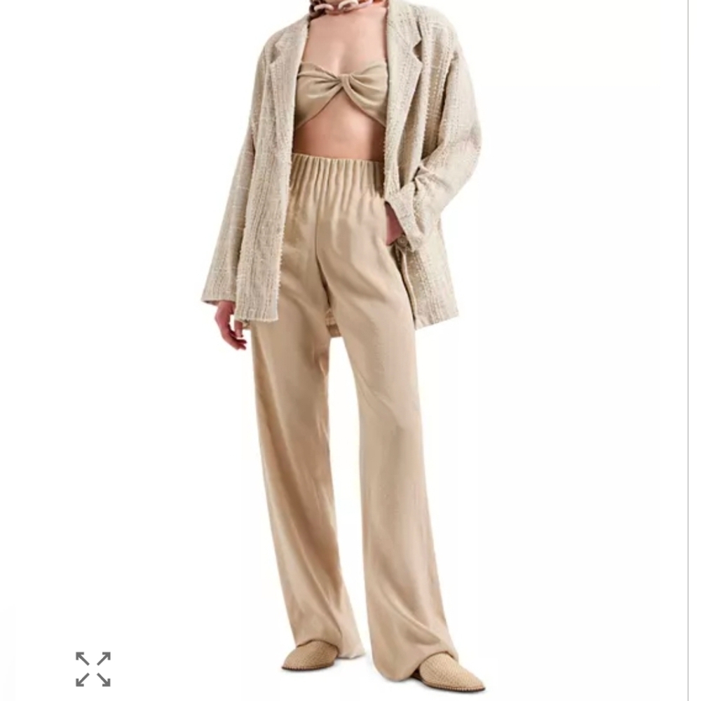 Emporio Armani Womens Elasticized Wide Leg Pants Size 10 NWT $546 Luxury
